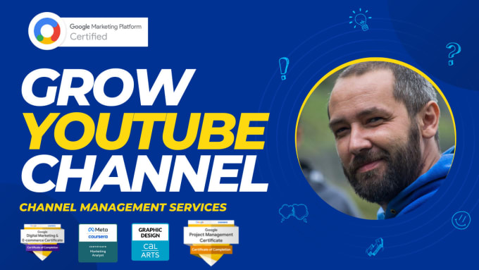 Gig Preview - Be your certified youtube channel manager and SEO expert