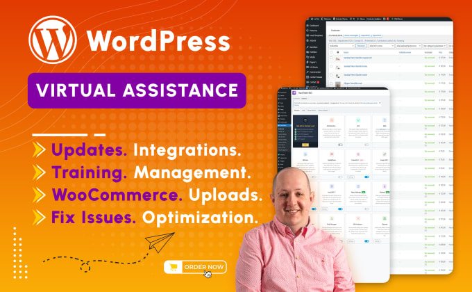 Gig Preview - Be your wordpress virtual asssistant and manage your website