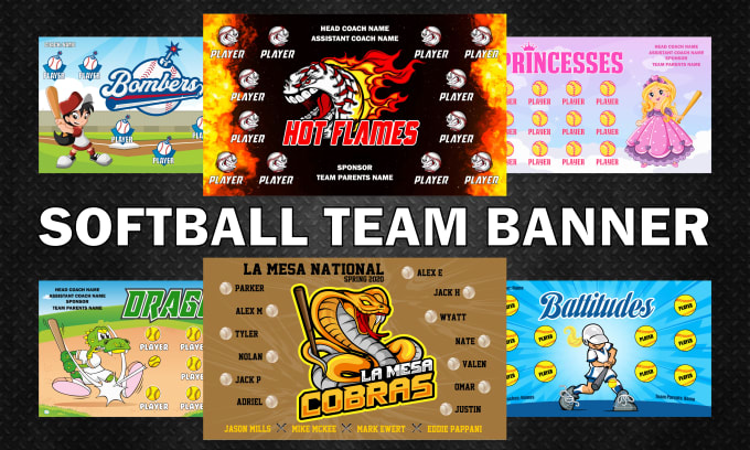 Gig Preview - Design softball team banner your name custom