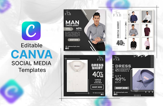 Gig Preview - Design editable canva template for your social media posts