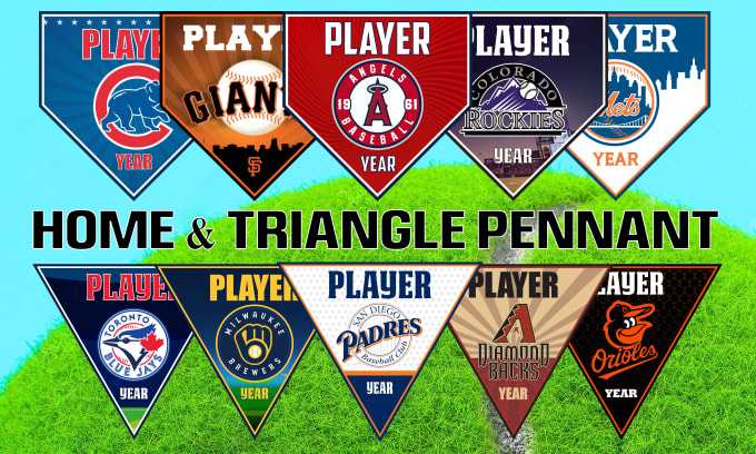 Gig Preview - Design baseball home pennant, triangle pennant team name custom