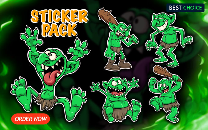 Gig Preview - Design custom stickers, emote, cute and cartoon characters