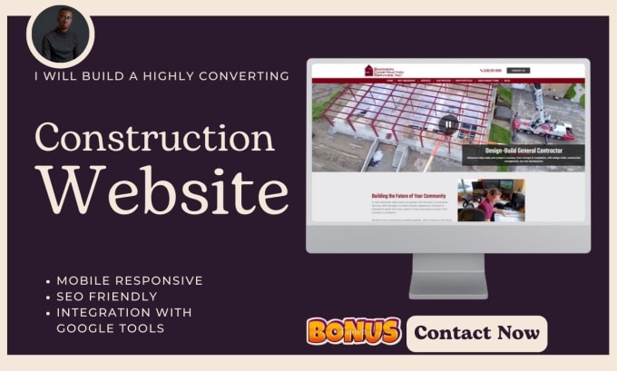 Gig Preview - Build a construction website, solar landing page, handyman website