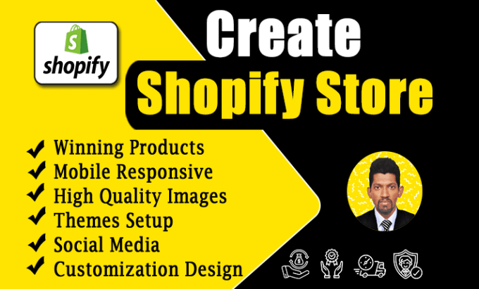 Gig Preview - Create your shopify dropshipping store with winning products