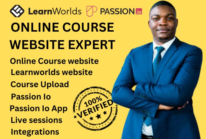 Gig Preview - Design learnworlds online course website, learnworlds app, passion io app,kajabi