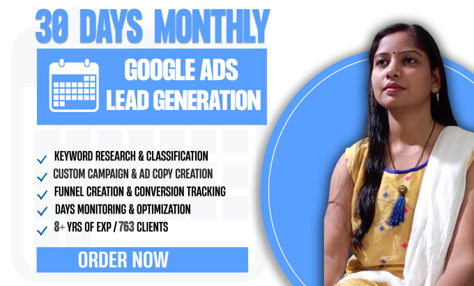 Gig Preview - Do monthly lead generation with google ads