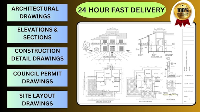 Gig Preview - Do professional 2d architectural drawings and construction drawings in autocad