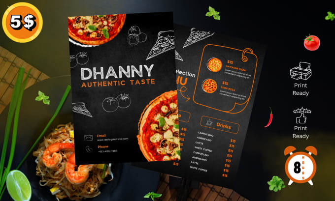 Gig Preview - Creative restaurant menu design services