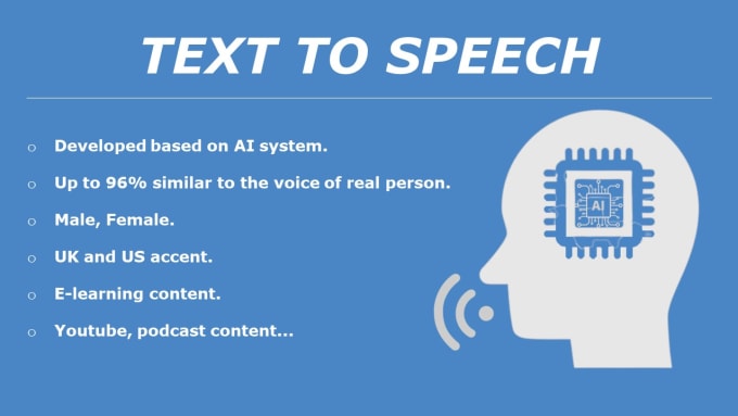 Gig Preview - Convert text to speech by ai that is exactly like a real human voice