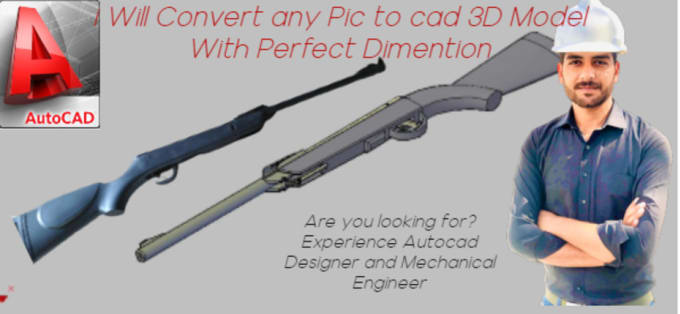 Gig Preview - Convert any pic to cad 3d model