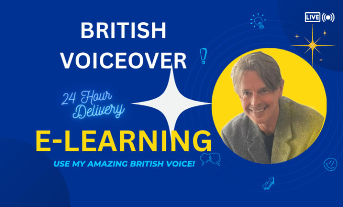 Gig Preview - Record a professional british male voiceover