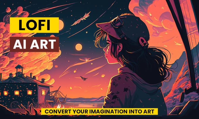 Gig Preview - Create stunning lofi art illustrations with ai