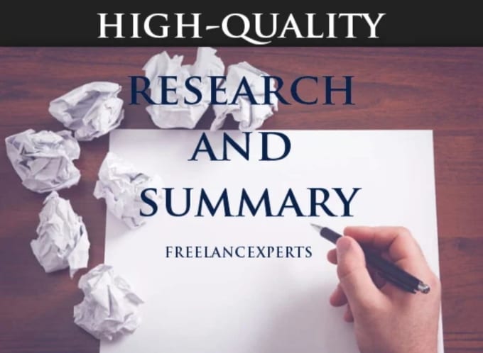 Gig Preview - Assist with exceptional analytical research ,research and summary writing