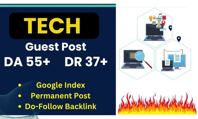 Gig Preview - Do technology guestpost get your tech guest post authority backlinks