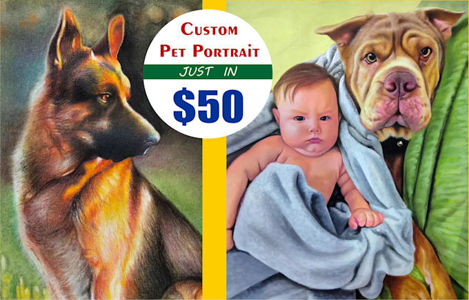 Gig Preview - Draw  portraits of dogs, cats, and parrots of your loved ones