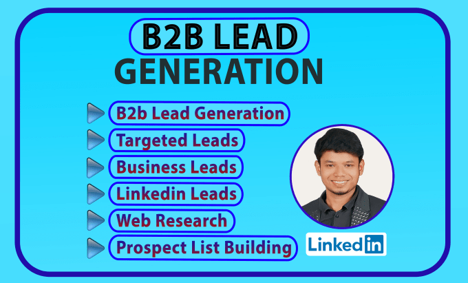 Gig Preview - Do b2b lead generation, email lead, linkedin lead generation