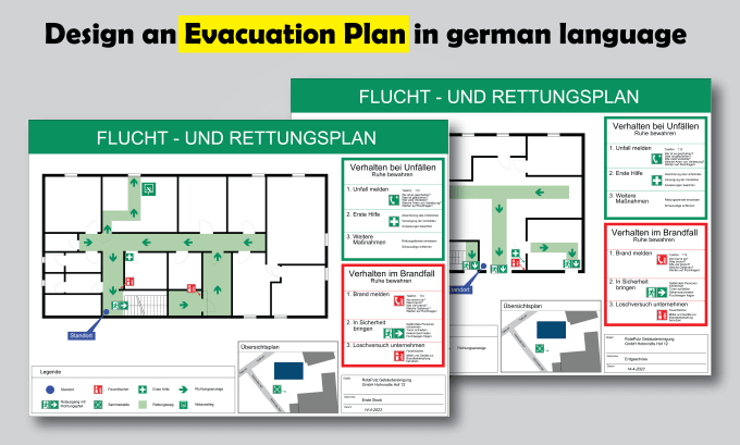 Gig Preview - Create an emergency evacuation plan in german standard