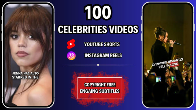 Gig Preview - Create 100 celebrity youtube shorts and instagram reels