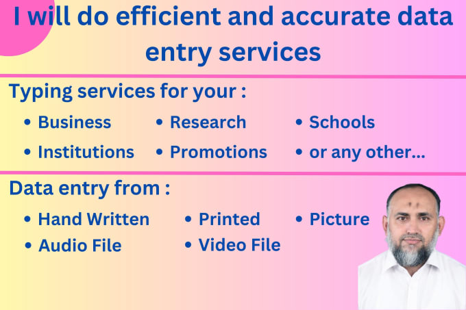 Gig Preview - Do efficient and accurate data entry services