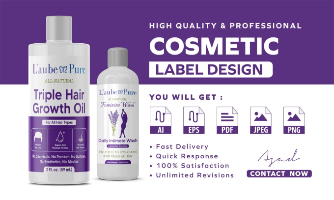 Gig Preview - Create a cosmetic label design and product label packaging design