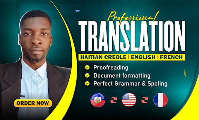 Gig Preview - Be your pro haitian creole translator