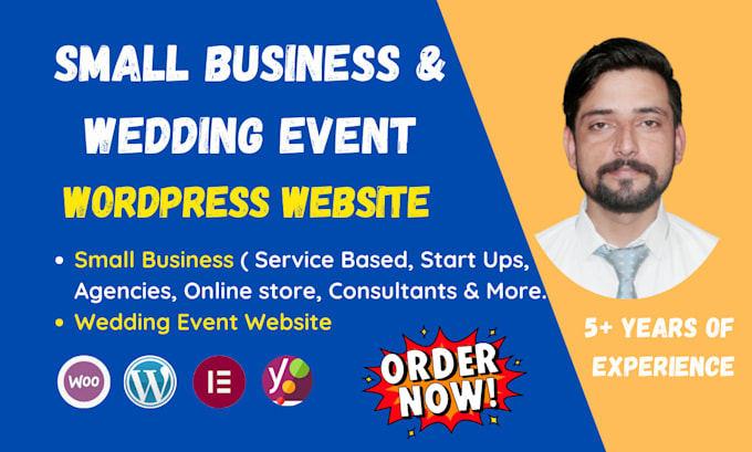 Gig Preview - Create a wordpress website for small businesses and wedding events