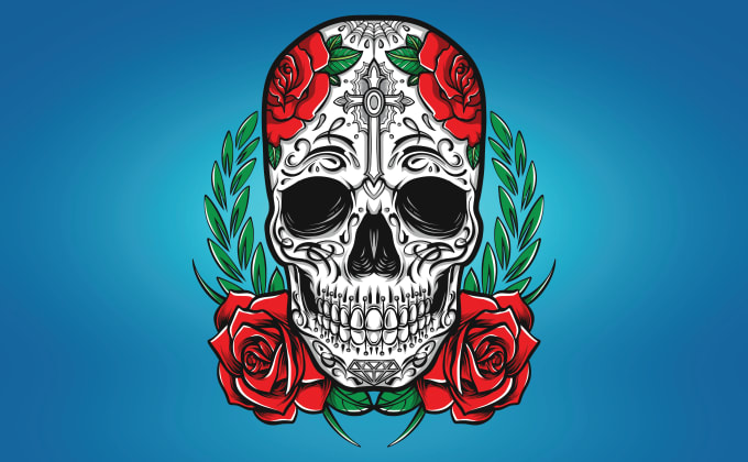 Gig Preview - Design mexican sugar skull, day of dead and skull logo