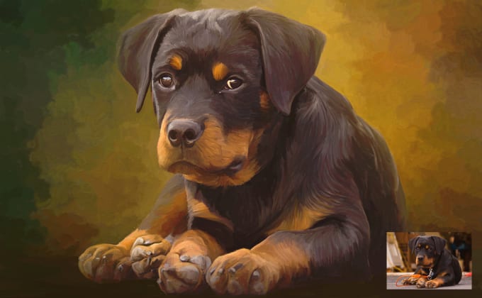 Gig Preview - Draw any pets dog cat or animals into oil painting portrait