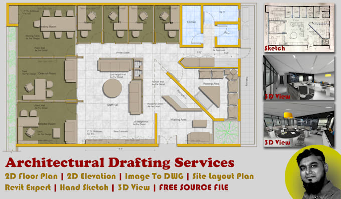 Gig Preview - Be your architect draftsman for house plan 2d floor plan blueprints