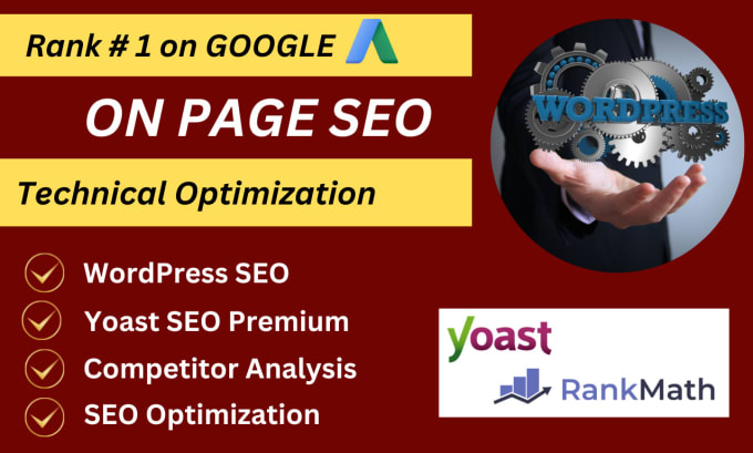 Gig Preview - Optimize your wordpress website for on page and technical SEO with yoast