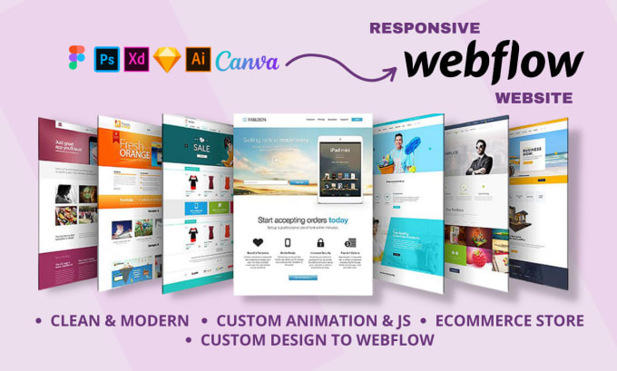 Gig Preview - Design or redesign webflow website or convert figma to webflow