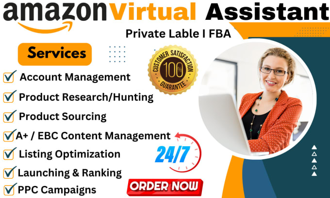 Gig Preview - Be professional amazon virtual assistant, amazon store manager, product listing