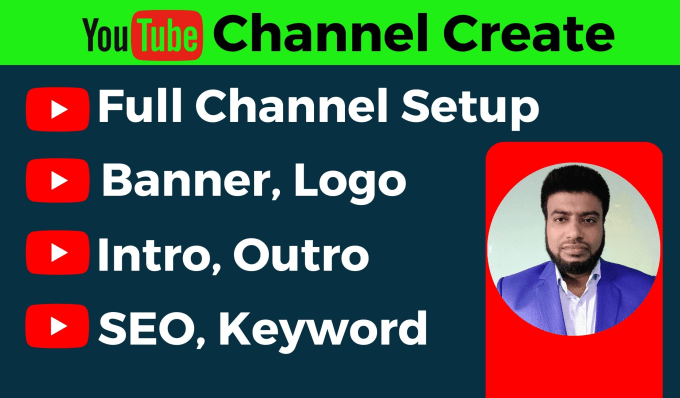 Gig Preview - Create and setup youtube channel with complete SEO