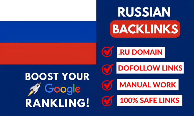 Gig Preview - Do russian SEO high quality ru dofollow backlinks russia linkbuilding