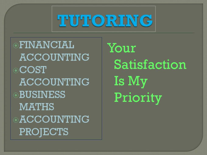 Gig Preview - Be your financial accounting tutor and cost accounting tutor