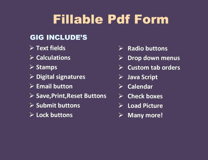 Gig Preview - Create fillable pdf form