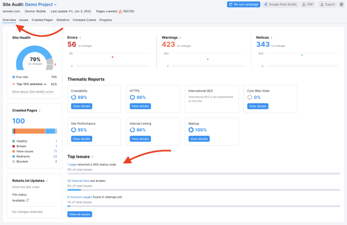 Gig Preview - Website SEO audit using semrush