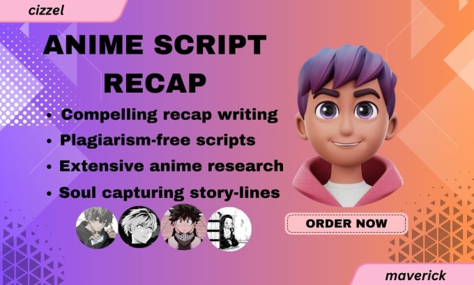Write you an anime script and story by Jaylenwrites  Fiverr