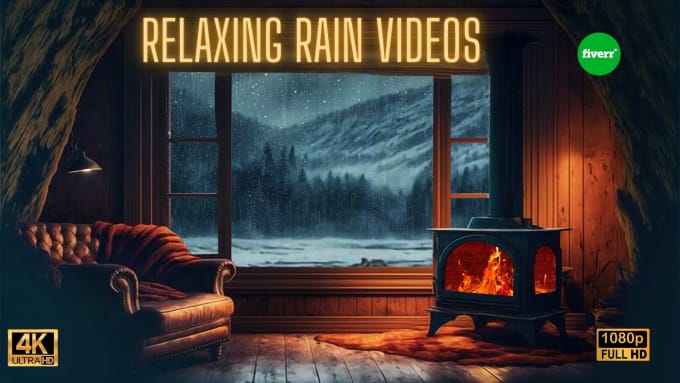 Gig Preview - Create 5 relaxing rain videos with natural sound