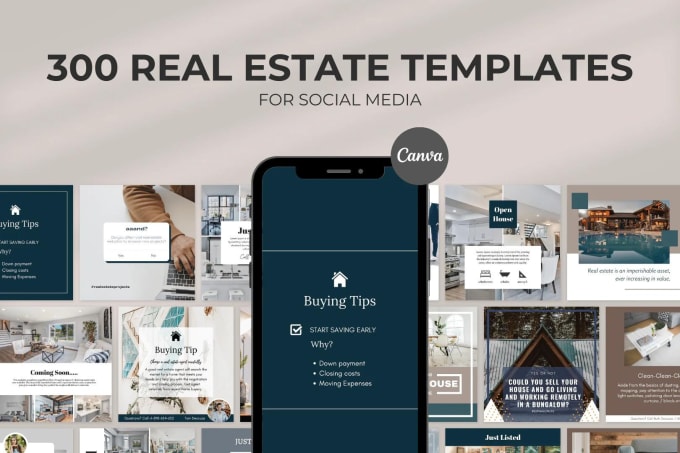 Gig Preview - Do 300 real estate templates for your social media