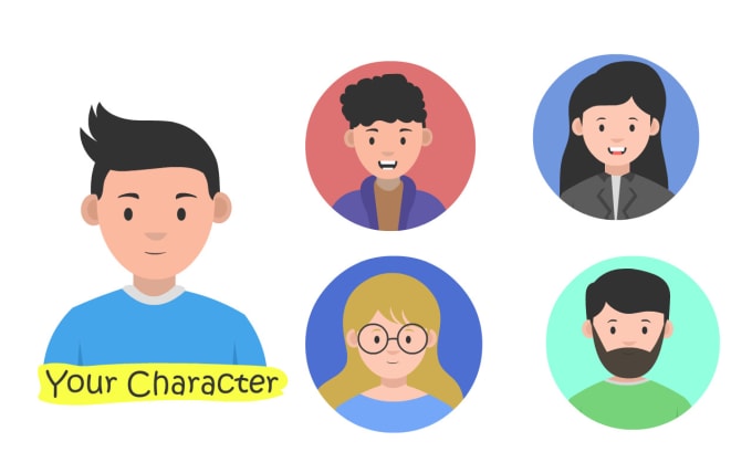 Gig Preview - Create a flat design cartoon with your character