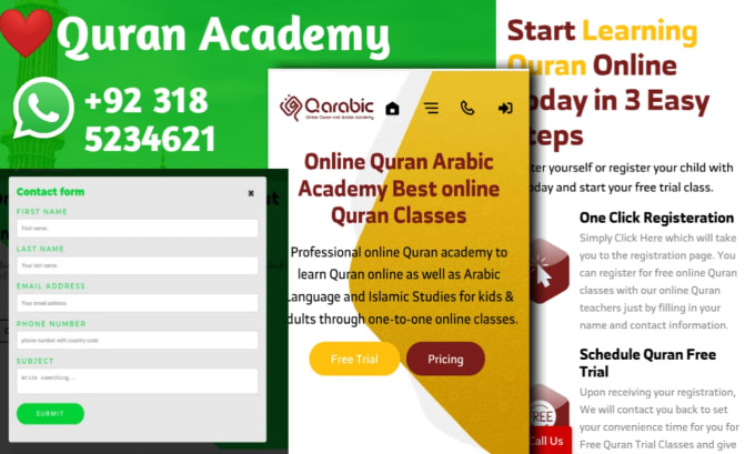 Gig Preview - Create custom websites for quran academies and education