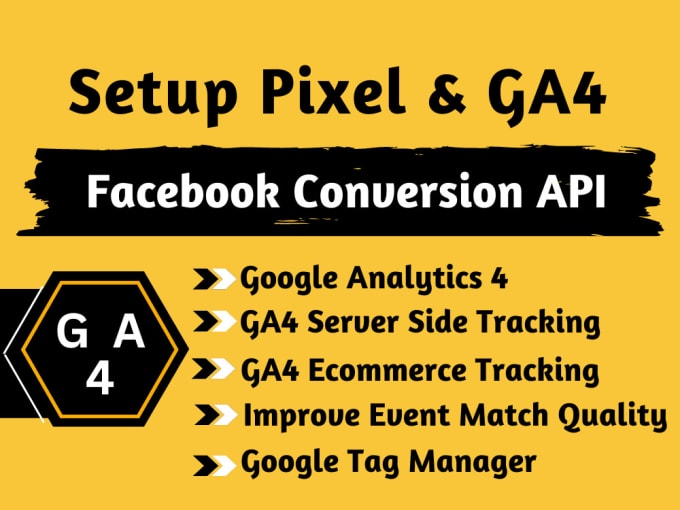 Gig Preview - Configure facebook pixel conversion API google analytics 4 ecommerce tracking