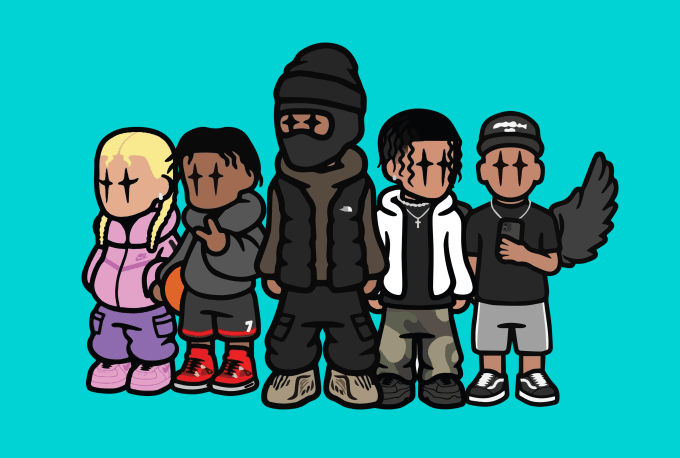 Gig Preview - Draw lil guy custom characters, bape, little boy, young boy