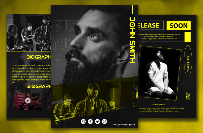 Gig Preview - Design electronic press kit, epk, media kit, one sheet, flyer