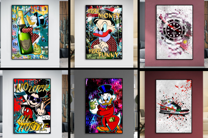 Gig Preview - Design amazing  graffiti and pop art canvas wall art  designs