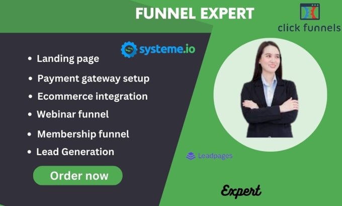 Gig Preview - Product launch, lead generation, webinar, membership funnel with clickfunnels