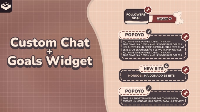 Gig Preview - Make a custom stream chat chatbox, alerts, goals widgets