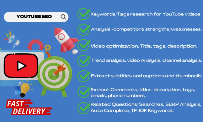 Gig Preview - Optimize your youtube videos with keyword research SEO analysis