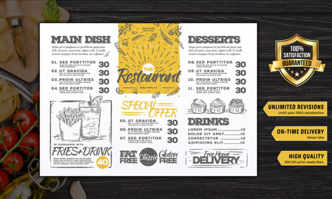 Gig Preview - Design attractive, eye catching food menu